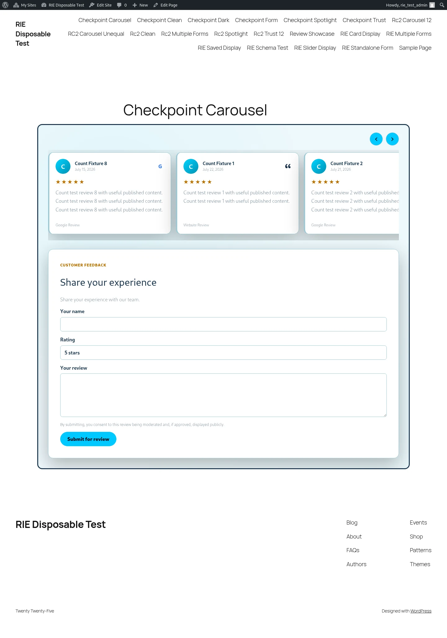 Compact Carousel review preset