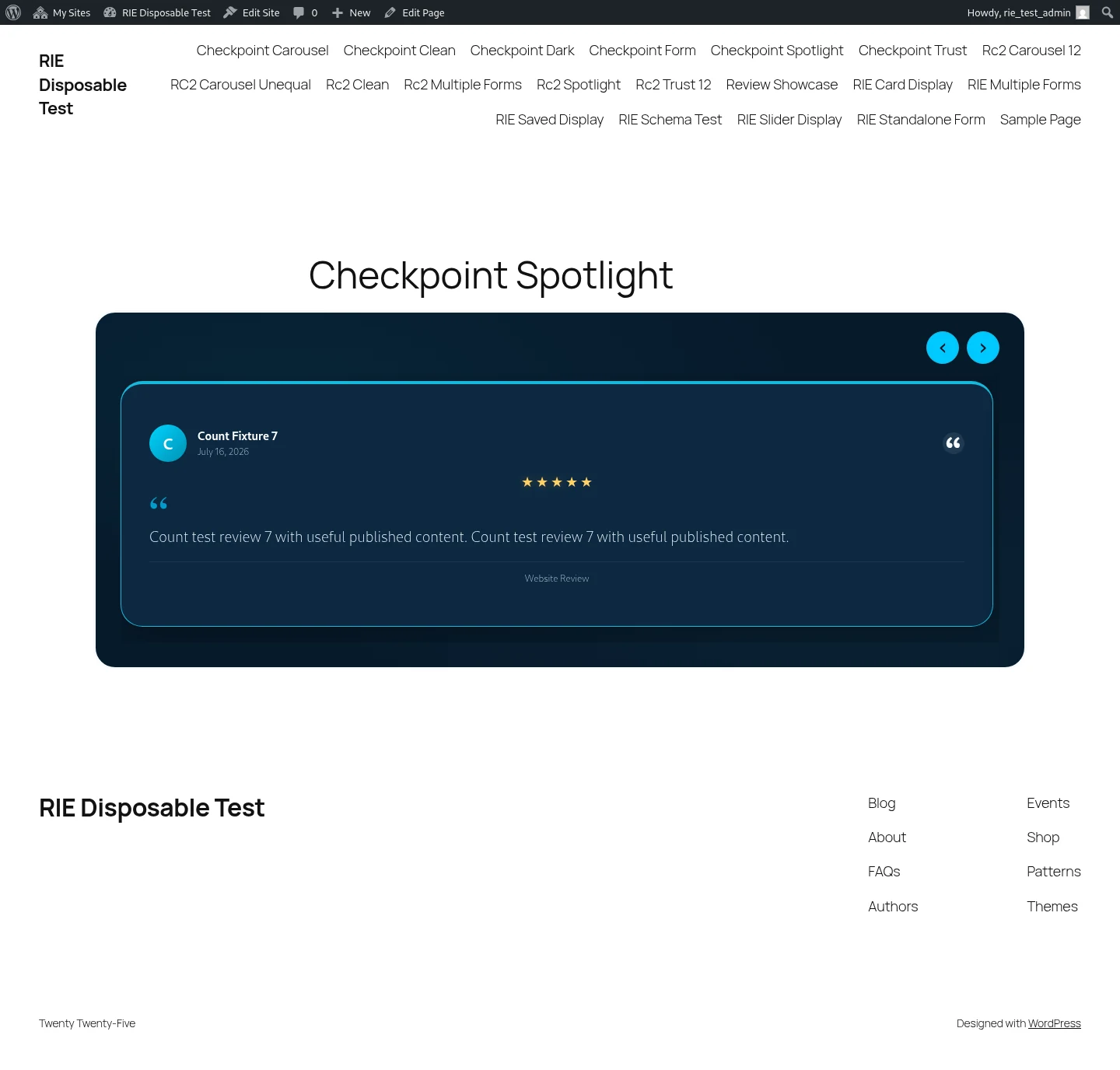 Review Spotlight review preset